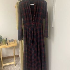 Plaid Long Sleeve Dress